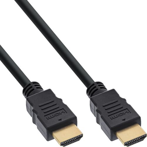 Inline® Hdmi Kabel, Hdmi-High Speed Mit Ethernet, Stecker/Stecker, Schwarz, 7,5m