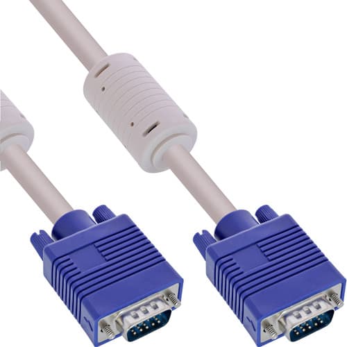 Inline® S-Vga Kabel, 15pol Hd Stecker / Stecker, Grau, 1,5m