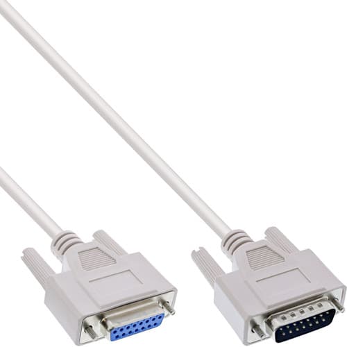 Inline® Joystickverlängerung, 15pol Stecker / Buchse, 2m, Vergossen