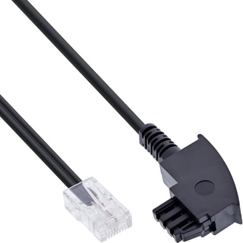 Inline® Dsl Kabel, Tae-F Stecker Auf Rj45 8p2c, Schwarz, 10 M