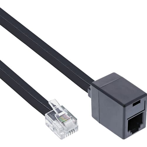Inline® Modular Verlängerung, Rj12 Stecker / Buchse, Schwarz, 5 M