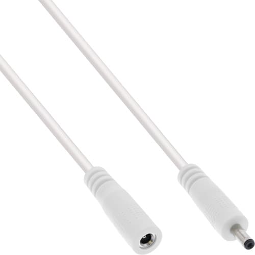 Inline® Dc Verlängerungskabel, 3,5 X 1,35 Mm, Awg 18, Weiß, 3 M