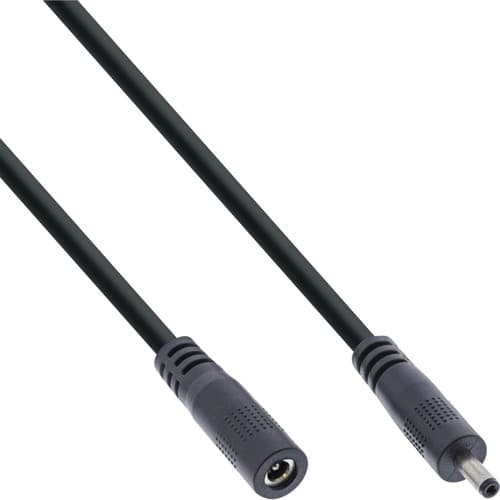 Inline® Dc Verlängerungskabel, 3,5 X 1,35 Mm, Awg 18, Schwarz, 2 M