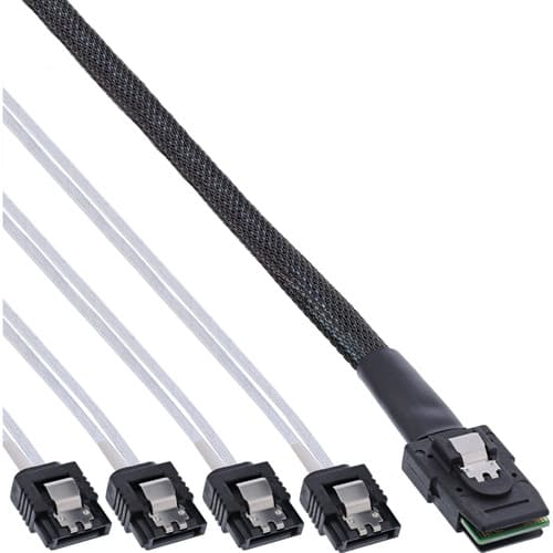 Inline® Sas Anschlusskabel, Mini-Sas Sff-8087 An 4x Sata, 1:1, Ocr, 0,75m