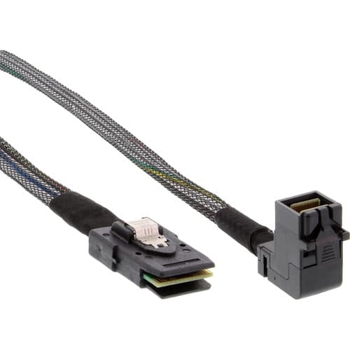 Inline® Mini-Sas Hd Kabel, Sff-8643 Gewinkelt Zu Sff-8087, Mit Sideband, 1m