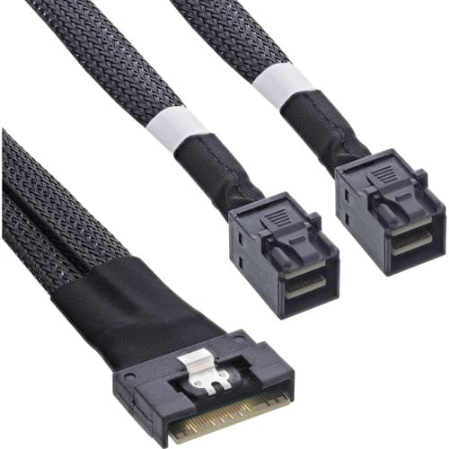 Inline® Slim Sas Kabel, Sff-8654 8i Zu 2x Sff-8643, 1m
