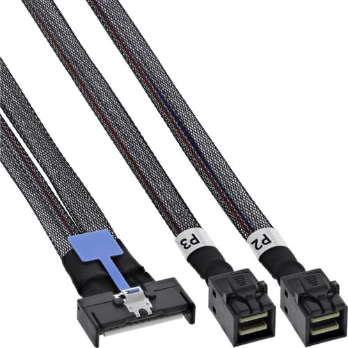 Inline® Mcio Kabel, Mcio X8 Auf 2x Minisas-Hd Sff-8643, 0,5 M