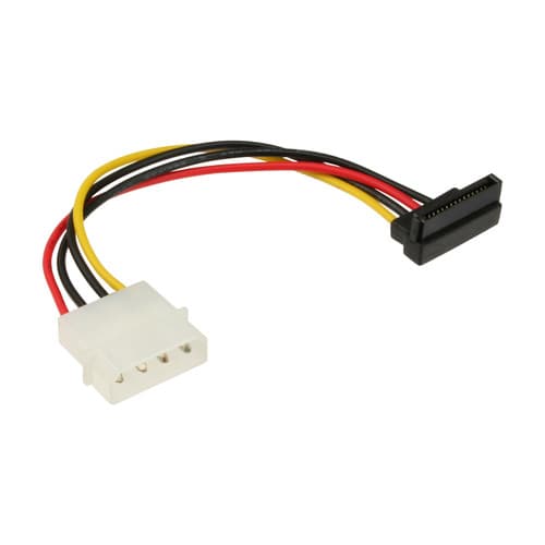 Inline® Sata Stromadap.-Kab., 1x 13,34cm (5,25) Bu/15pol Sata St, Unten Abgew.