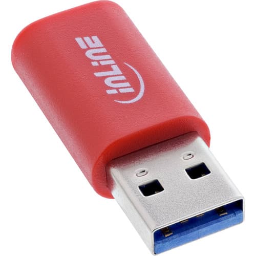 Inline® Usb-Datenblocker, Adapter Usb-A Stecker An Usb-C Buchse, 5 V, 1,5 A
