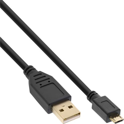 Inline® Micro-Usb 2.0 Kabel, Usb-A St An Micro-B St, Vergoldete Kontakte, 0,3m