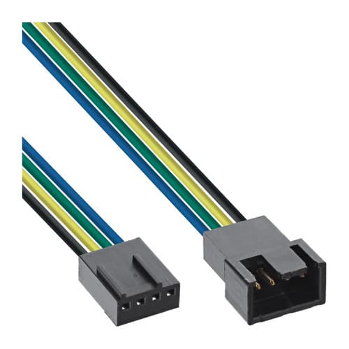 Inline® Lüfterkabel Verlängerung Pwm, 4pol Molex Stecker / Buchse, 0,70m