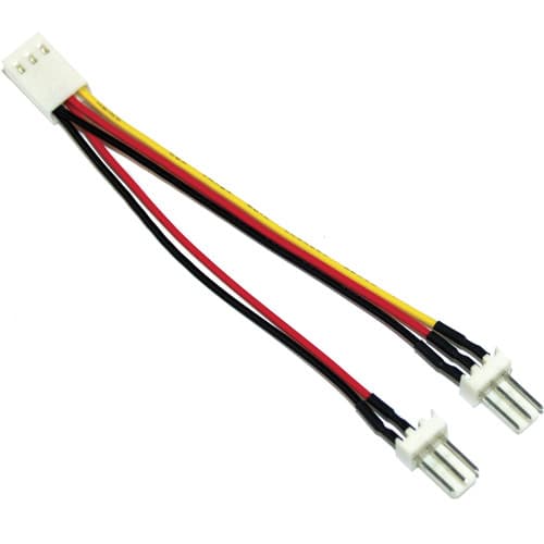 Inline® Lüfter Adapterkabel, 3pol Molex Bu An 2x 3pol Molex St, 100er Pack
