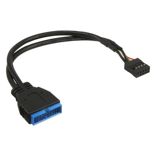 Inline® Usb 2.0 Auf Usb 3.0 Adapterkabel Intern, 10pol Auf 19pol, 0,30m