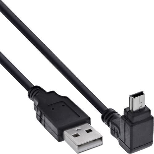 Inline® Usb 2.0 Mini-Kabel, St A/Mini-B St (5pol) Oben Abgew. 90�, Schwarz, 1m