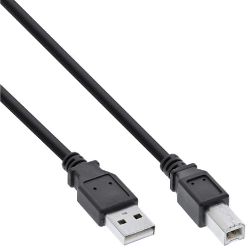 Inline® Usb 2.0 Kabel, A An B, Schwarz, 0,5m