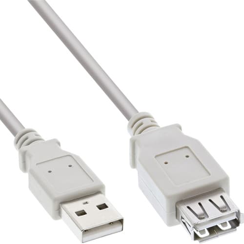 Inline® Usb 2.0 Verlängerung, Stecker / Buchse, Typ A, Beige, 3m