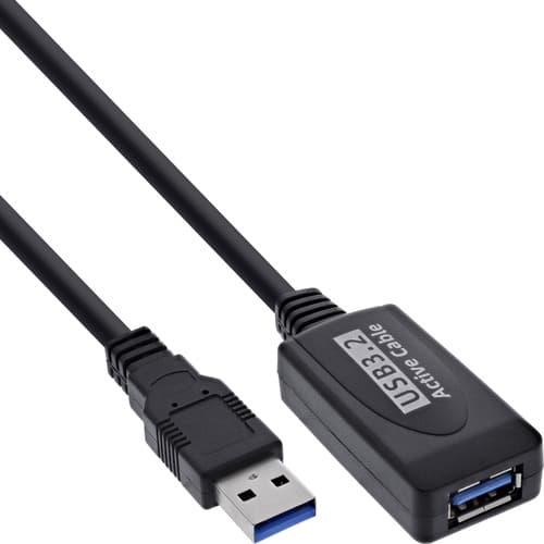 Inline® Usb 3.2 Gen.1 Aktiv-Verlängerung, Stecker A An Buchse A, Schwarz, 5m