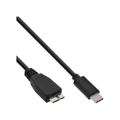 Inline® Usb 3.2 Gen.1x2 Kabel, Usb-C Stecker An Micro-B Stecker, Schwarz, 0,5m