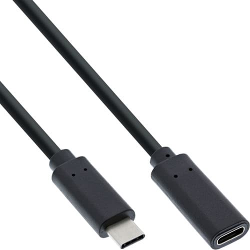 Inline® Usb 3.2 Gen.1x2 Kabel, Usb-C Verlängerung St/Bu, Schwarz, 1,5m