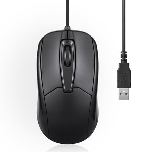Perixx Perimice-209, Kabelgebundene Maus, Usb-A Kabel, Schwarz