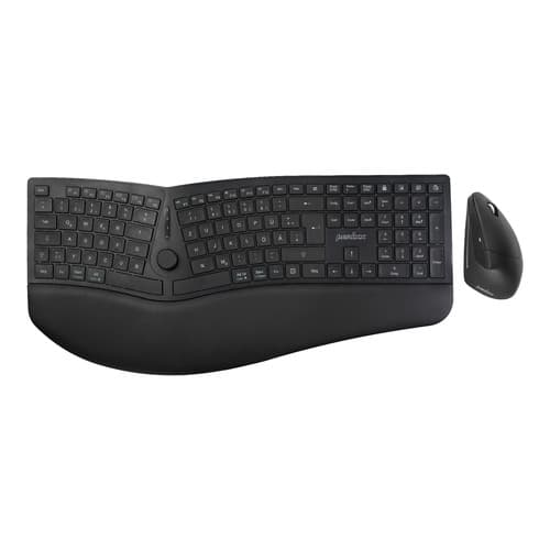 Perixx Periduo-614 De, Tastatur- Und Maus-Set, Kabellos, Ergonomisch, Schwarz