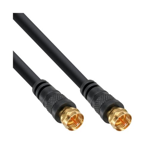 Inline® Sat-Anschlusskabel, 2x Geschirmt, 2x F-Stecker, >85db, Schwarz, 1m