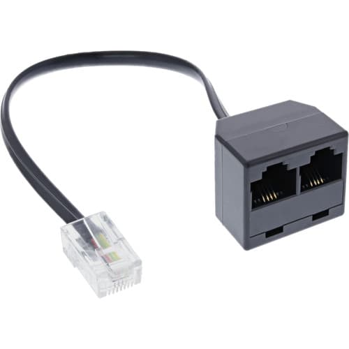 Inline® Isdn Verteiler 1x Rj45 St / 2x Rj45 Bu, (8p4c), O. Endwiderstände, 0,15m