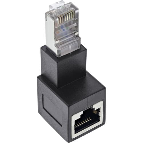 Inline® Patchkabel-Adapter Cat.6a, Rj45 Stecker/Buchse, 90� Nach Unten Gewinkelt