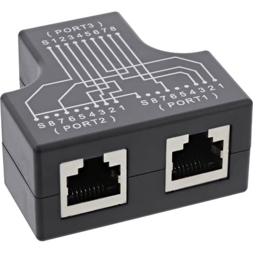 Inline® Cat.5e Stp T-Adapter (Port-Doppler), Rj45 Buchse An 2x Rj45 Buchse