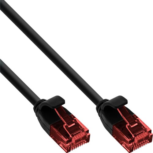 Inline® Slim Patchkabel, U/Utp, Cat.6, Schwarz, 5m