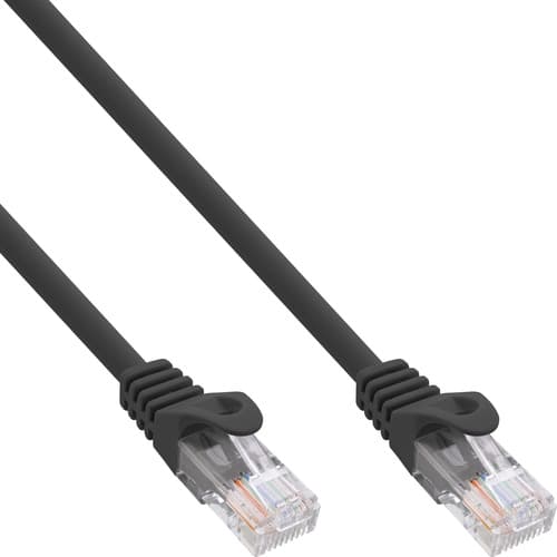 Inline® Patchkabel, U/Utp, Cat.5e, Schwarz, 0,5m