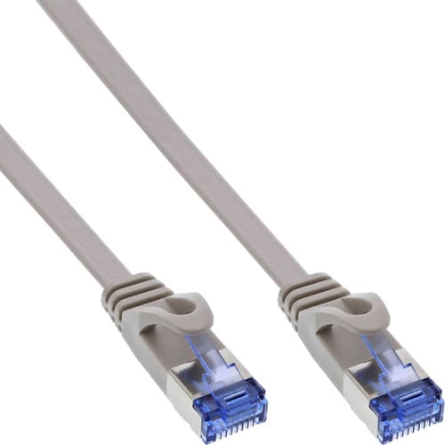Inline® Patchkabel Flach, U/Ftp, Cat.6a, Grau, 1 M