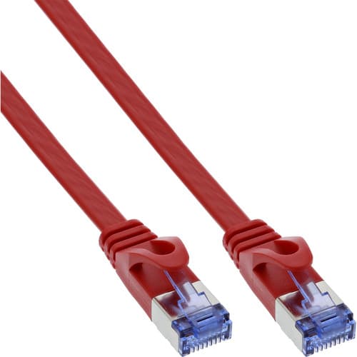 Inline® Patchkabel Flach, U/Ftp, Cat.6a, Rot, 3 M
