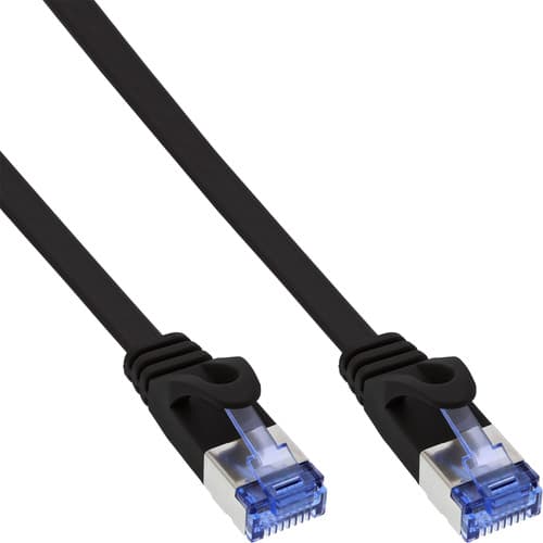 Inline® Patchkabel Flach, U/Ftp, Cat.6a, Schwarz, 7 M