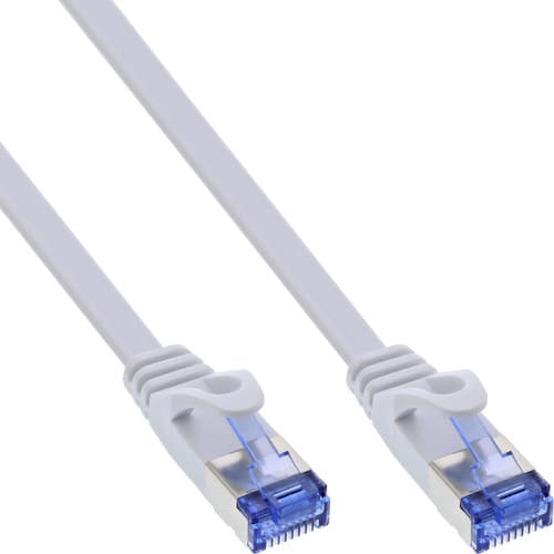 Inline® Patchkabel Flach, U/Ftp, Cat.6a, Weiß, 0,5 M