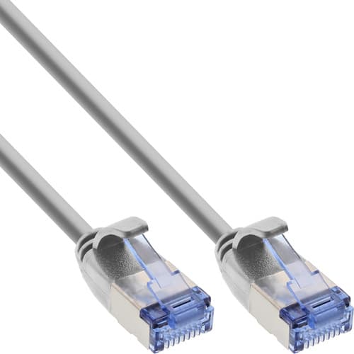 Inline® Patchkabel Slim, U/Ftp Pimf, Cat.6a, Grau, 10 M