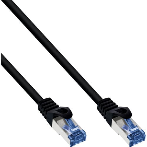 Inline® Patchkabel, Cat.6a, S/Ftp, Pe Outdoor, Schwarz, 15m