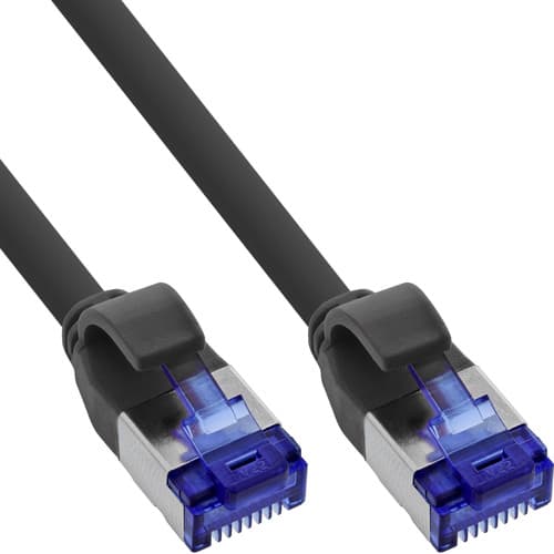 60er B-Pack Inline® Slim Cat.6a S/Ftp Lszh Patchkabel Schwarz 3m