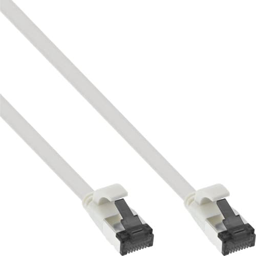 Inline® Patchkabel Flach, U/Ftp, Cat.8.1, Tpe Halogenfrei, Weiß, 2m