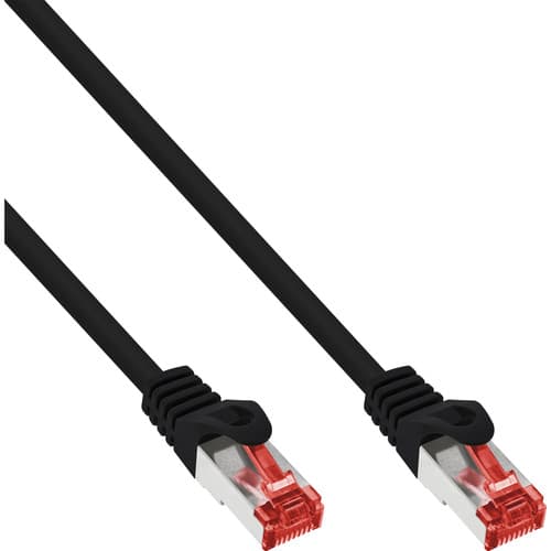 Inline® Patchkabel, S/Ftp (Pimf), Cat.6, 250mhz, Pvc, Cca, Schwarz, 0,3m