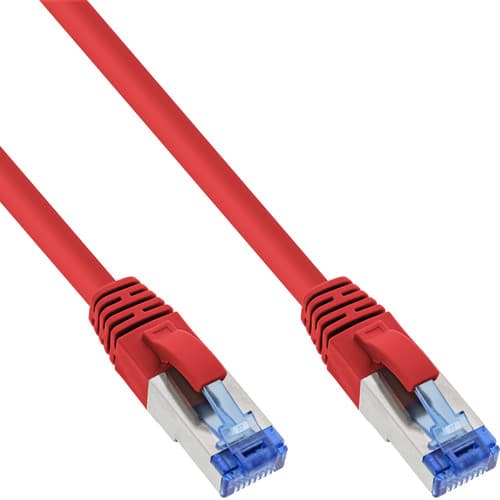 Inline® Patchkabel, S/Ftp (Pimf), Cat.6a, Halogenfrei, Rot, 15m