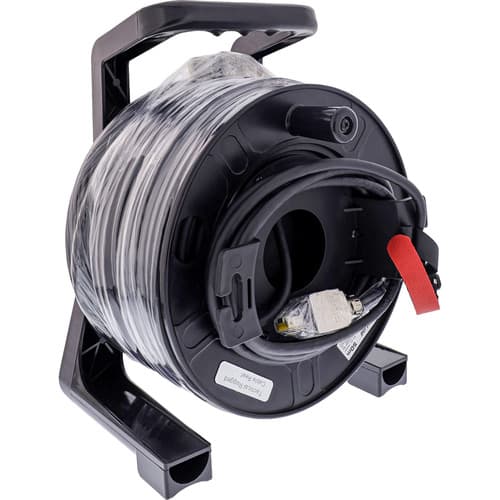 Inline® Netzwerk-Kabeltrommel Outdoor, Cat.6a Rj45 Harting, 50m, Schwarz