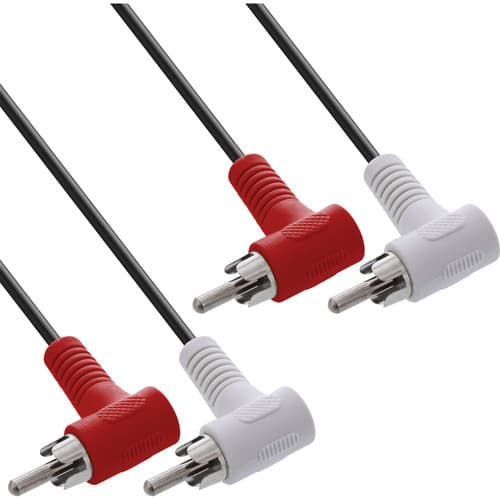 Inline® Cinch Kabel, 2x Cinch, Stecker / Stecker Gewinkelt, 1,2m