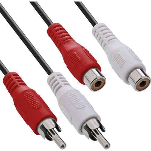 Inline® Cinch Verlängerung, 2x Cinch, Stecker / Buchse, 2,5m