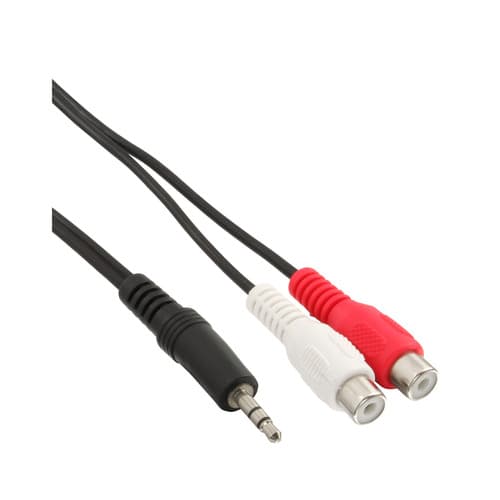 Inline® Cinch/Klinke Kabel, 2x Cinch Buchse An 3,5mm Klinke Stecker, 3m