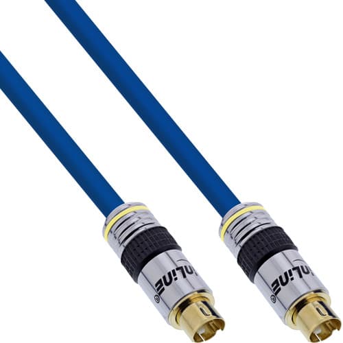 Inline® S-Vhs Kabel, Premium, Vergoldete Stecker, 4pol Mini Din St / St, 2m