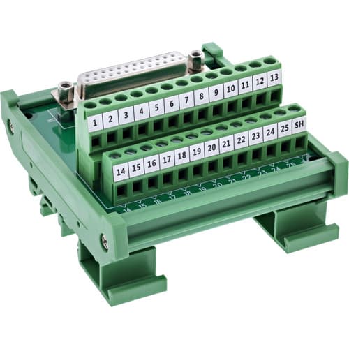 Inline® D-Sub 25 Terminalblock, Buchse, Schraubklemme, Für Hutschiene