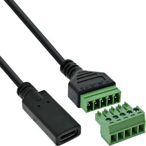 Inline® Usb-C Buchse An Terminalblock, 5pol, Mit Kabel