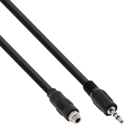 Inline® Audio Adapterkabel, 3,5mm Stereo Stecker/Einbaubuchse Mit Gewinde, 0,6m