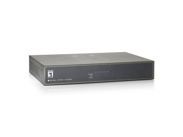 8-Port Fast Ethernet Poe+ Switch, 4x Fe, Poe+, + 4x Fe, (65w)
